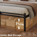 Bed Frame with Headboard and Footboard Metal Platform