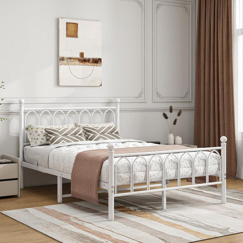 Bed Frame with Headboard and Footboard Metal Platform