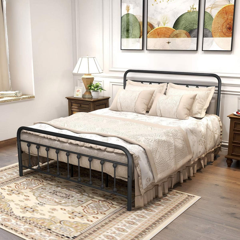 Bed Frame with Headboard and Footboard Under Storage