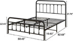 Bed Frame with Headboard and Footboard Under Storage