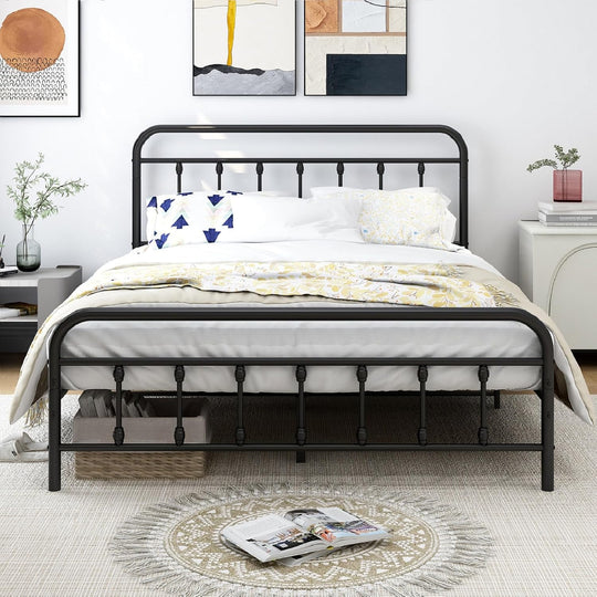 Bed Frame with Headboard and Footboard Under Storage