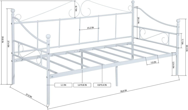 Bed Frame with Headboard and Slatted Sofa