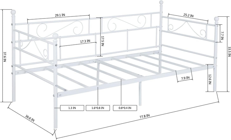 Bed Frame with Headboard and Slatted Sofa