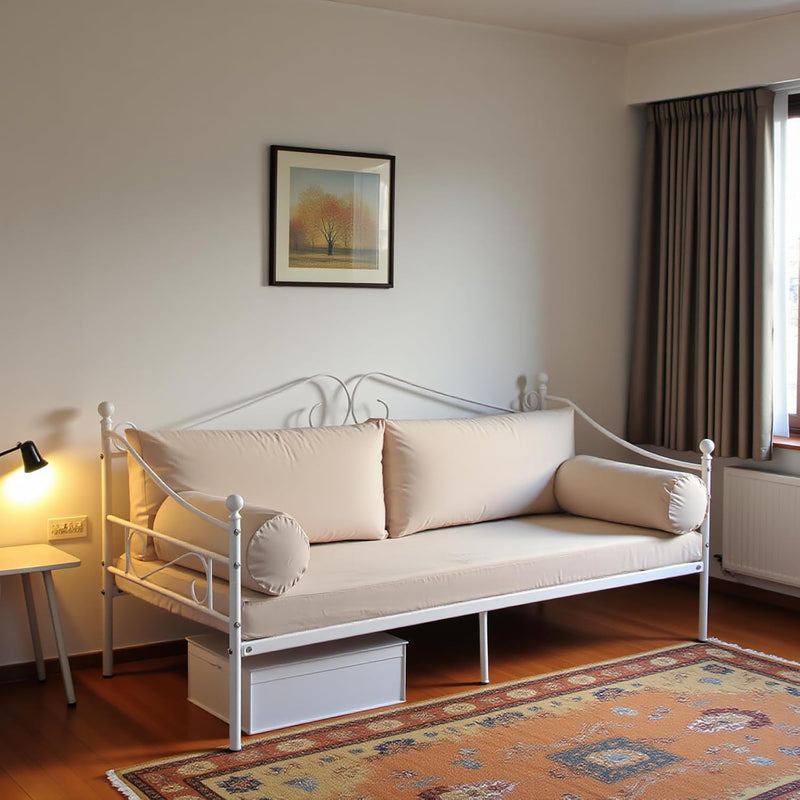 Bed Frame with Headboard and Slatted Sofa
