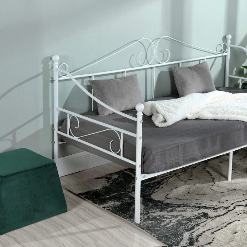Bed Frame with Headboard and Slatted Sofa