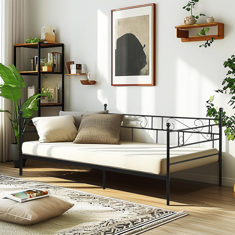 Bed Frame with Headboard and Slatted Sofa
