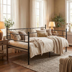 Bed Frame with Headboard and Slatted Sofa