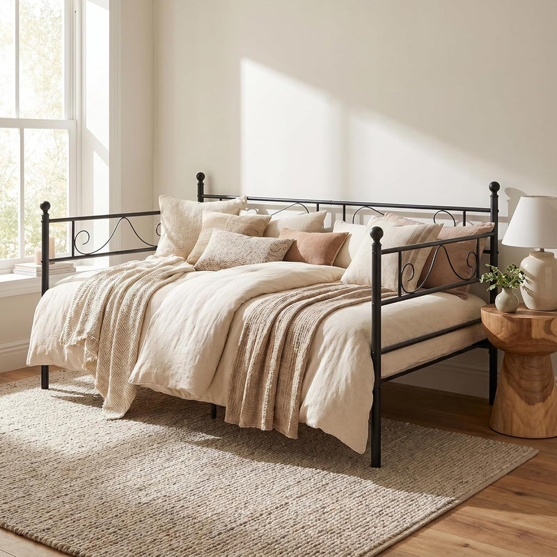 Bed Frame with Headboard and Slatted Sofa