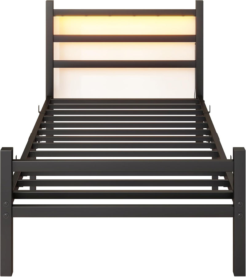 Bed Frame with Headboard LED Lights
