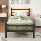 Bed Frame with Headboard LED Lights