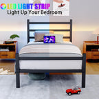Bed Frame with Headboard LED Lights