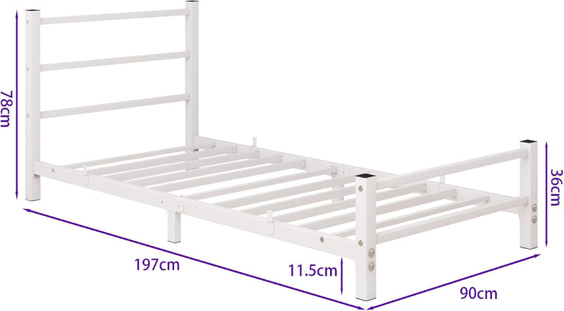 Bed Frame with Headboard Low Floor for Living
