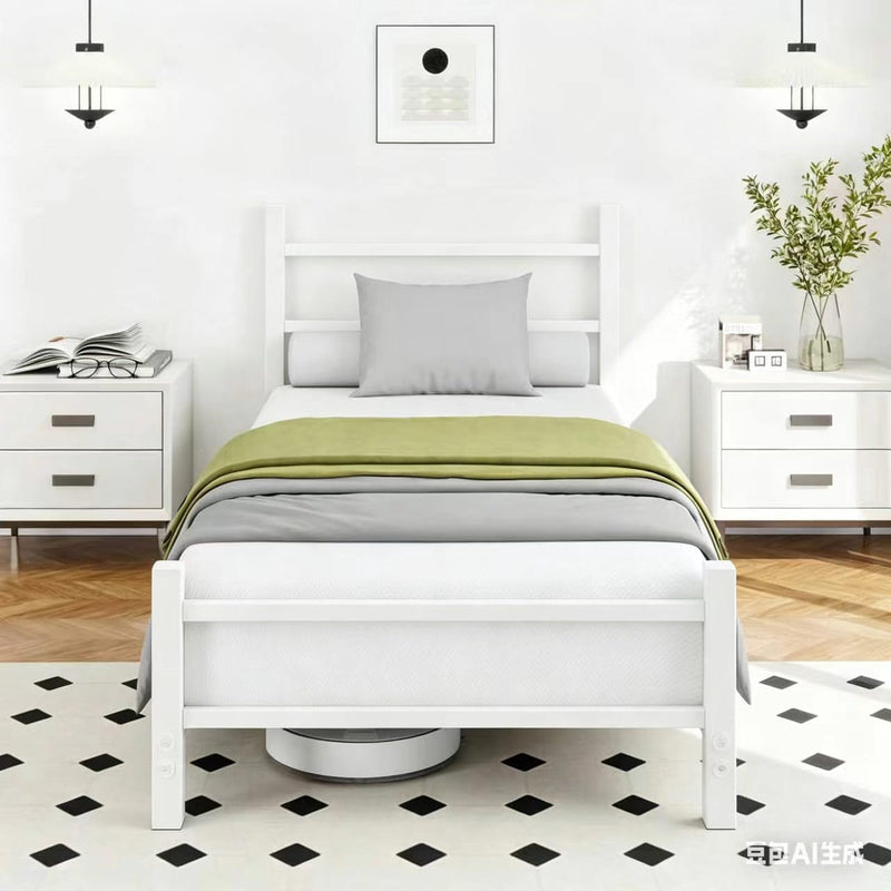 Bed Frame with Headboard Low Floor for Living