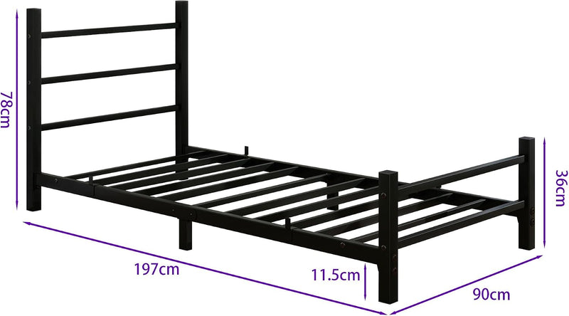 Bed Frame with Headboard Low Floor for Living