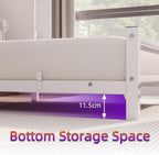 Bed Frame with Headboard Low Floor for Living