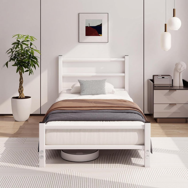 Bed Frame with Headboard Low Floor for Living