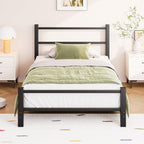 Bed Frame with Headboard Low Floor for Living