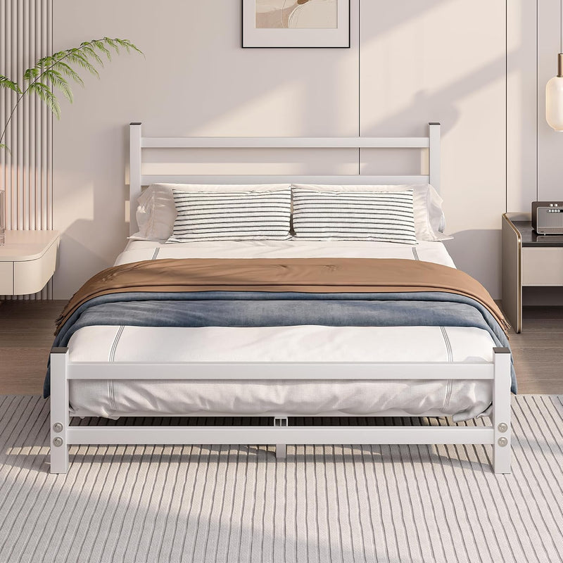 Bed Frame with Headboard Low Floor for Living