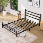 Bed Frame with Headboard Low Floor for Living
