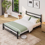 Bed Frame with Headboard Low Floor for Living