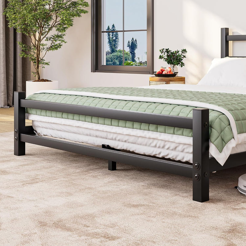 Bed Frame with Headboard Low Floor for Living