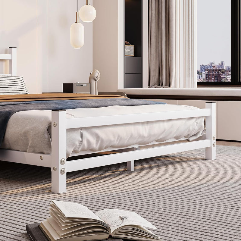 Bed Frame with Headboard Low Floor for Living