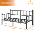 Bed Frame with Headboard Metal Day Mattress Slide