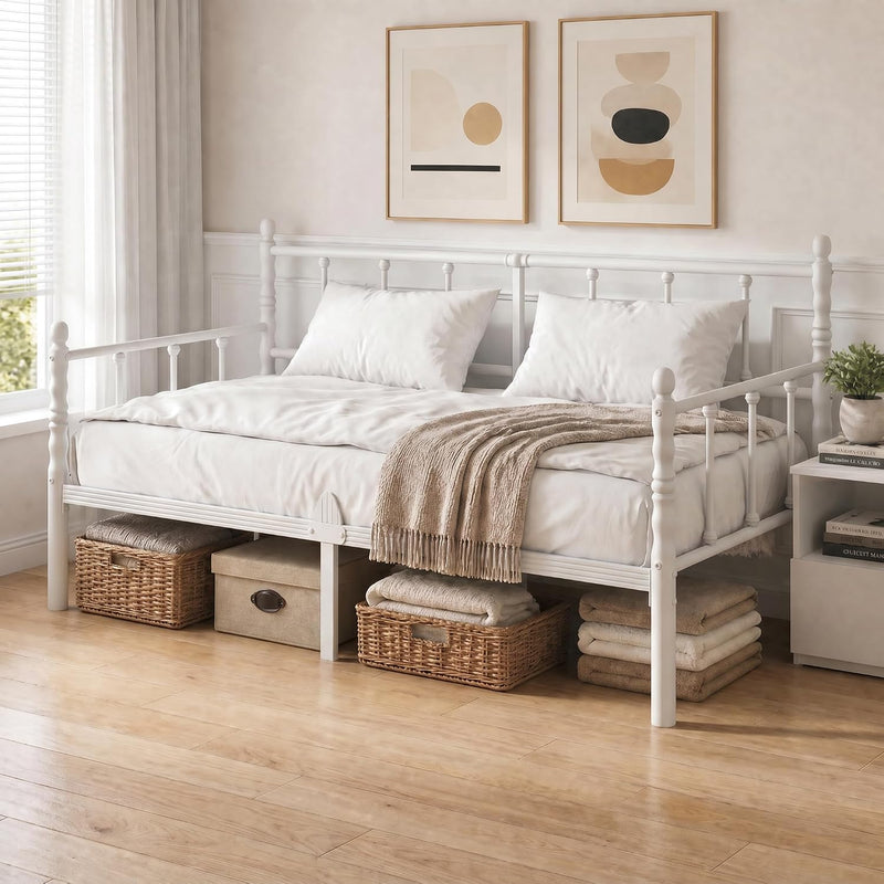 Bed Frame with Headboard Metal Day Mattress Slide