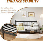 Bed Frame with Headboard Metal Day Mattress Slide