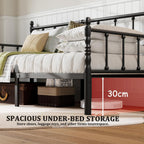 Bed Frame with Headboard Metal Day Mattress Slide