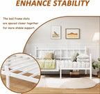 Bed Frame with Headboard Metal Day Mattress Slide
