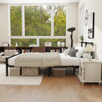 Bed Frame with Headboard Metal Slats Support Platform