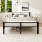 Bed Frame with Headboard Metal Slats Support Platform