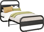 Bed Frame with Headboard Oval-Shaped Platform Under-Bed Storage