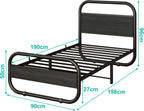 Bed Frame with Headboard Oval-Shaped Platform Under-Bed Storage