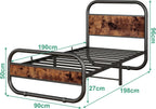 Bed Frame with Headboard Oval-Shaped Platform Under-Bed Storage