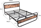 Bed Frame with Headboard Oval-Shaped Platform Under-Bed Storage
