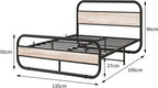 Bed Frame with Headboard Oval-Shaped Platform Under-Bed Storage