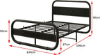 Bed Frame with Headboard Oval-Shaped Platform Under-Bed Storage