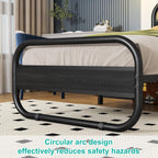 Bed Frame with Headboard Oval-Shaped Platform Under-Bed Storage