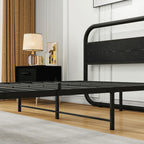 Bed Frame with Headboard Oval-Shaped Platform Under-Bed Storage
