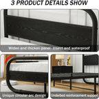 Bed Frame with Headboard Oval-Shaped Platform Under-Bed Storage