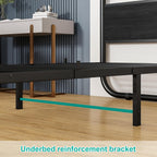 Bed Frame with Headboard Oval-Shaped Platform Under-Bed Storage