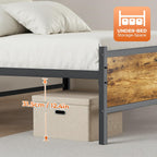 Bed Frame with Heavy Duty Metal Slats Support