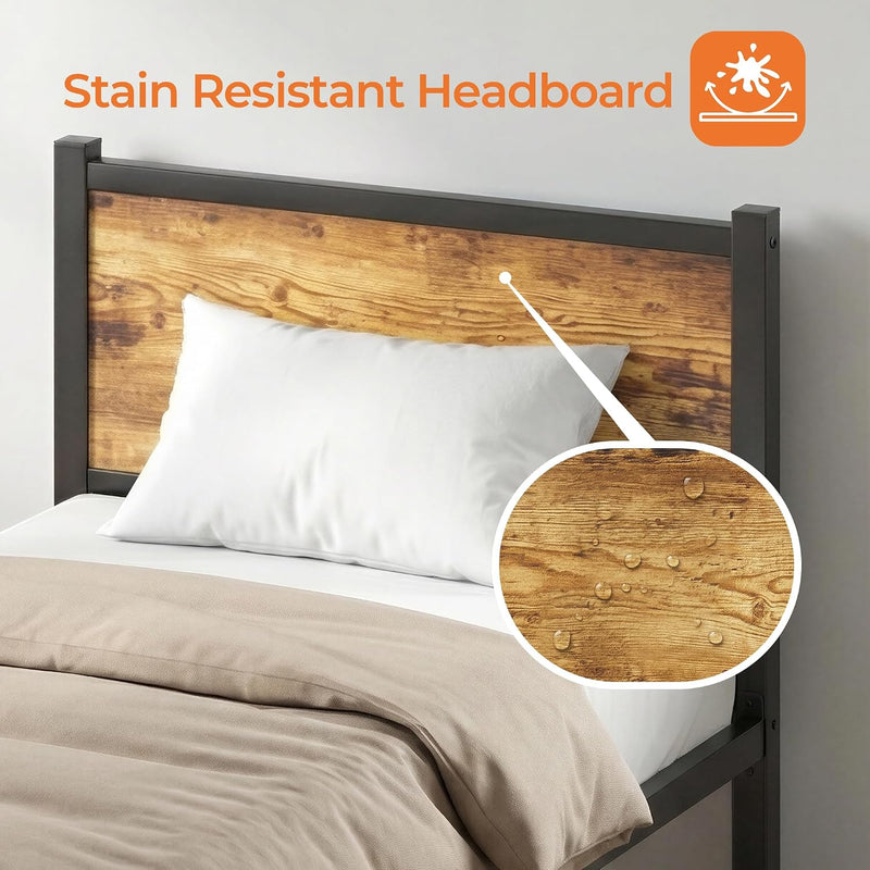 Bed Frame with Heavy Duty Metal Slats Support