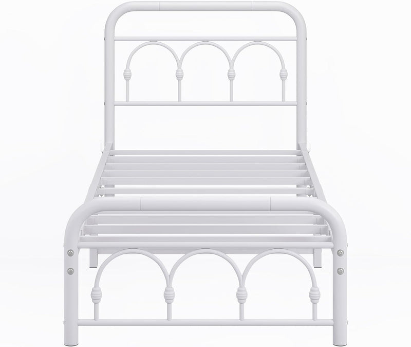 Bed Frame with High Headboard and Footboard Vintage