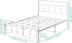 Bed Frame with High Headboard and Footboard Vintage