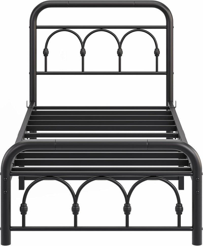 Bed Frame with High Headboard and Footboard Vintage