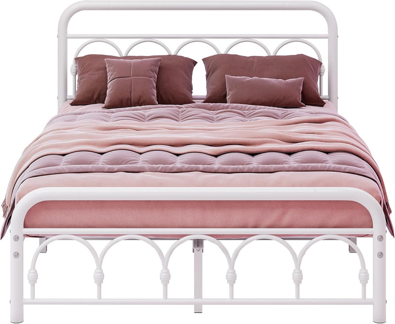 Bed Frame with High Headboard and Footboard Vintage