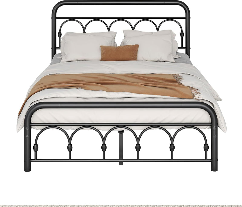 Bed Frame with High Headboard and Footboard Vintage